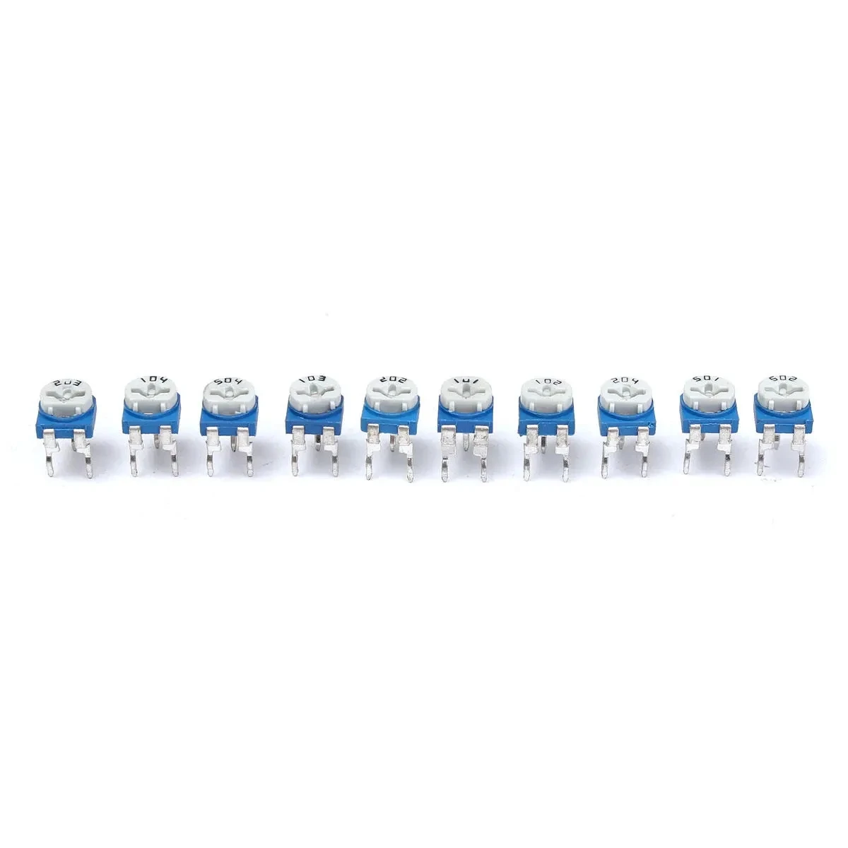 50pcs RM065 100 200 500 1K 2K 5K 10K 20K 50K 100K 200K 500K 1M ohm Horizontal Pot Variable Cermet Potentiometer Trimmer Resistor - купить по