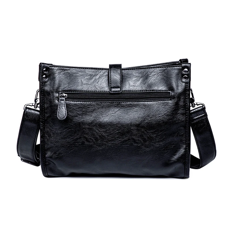 

Designer Men's Bag Leather Shouler Messenger Bags for Men 2020 Crossbody Handbag Men's Purse Business Flap Zipper Bags Black