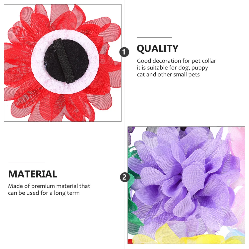 

10pcs Chiffon Flowers Pet Collar Decorative Flowers Collar Ornament (Mixed Style)