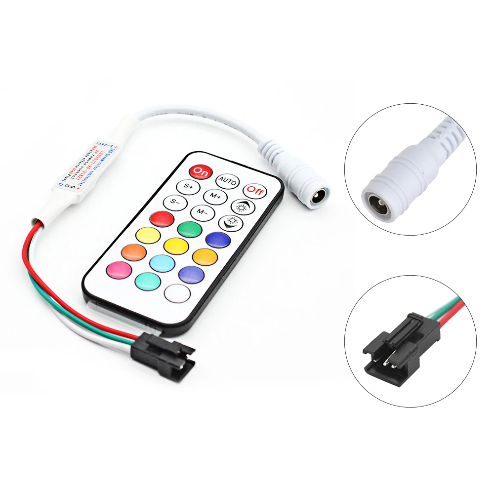 

21-Key Wireless RF Controller Magic RGB LED Controller DC 5V-24V With Remote Control Mini For WS2812B WS2811 LED Strip Light