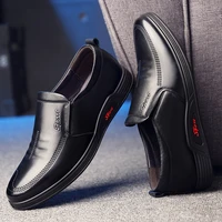 gm2 mens casual single shoes leather round head covered feet breathable anti slip lazy shoes one foot on dads shoes
