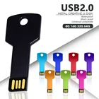 Цветной металлический Usb флеш-накопитель, 4 ГБ, 8 ГБ, 16 ГБ, 32 ГБ, 64 ГБ, 128 Мб