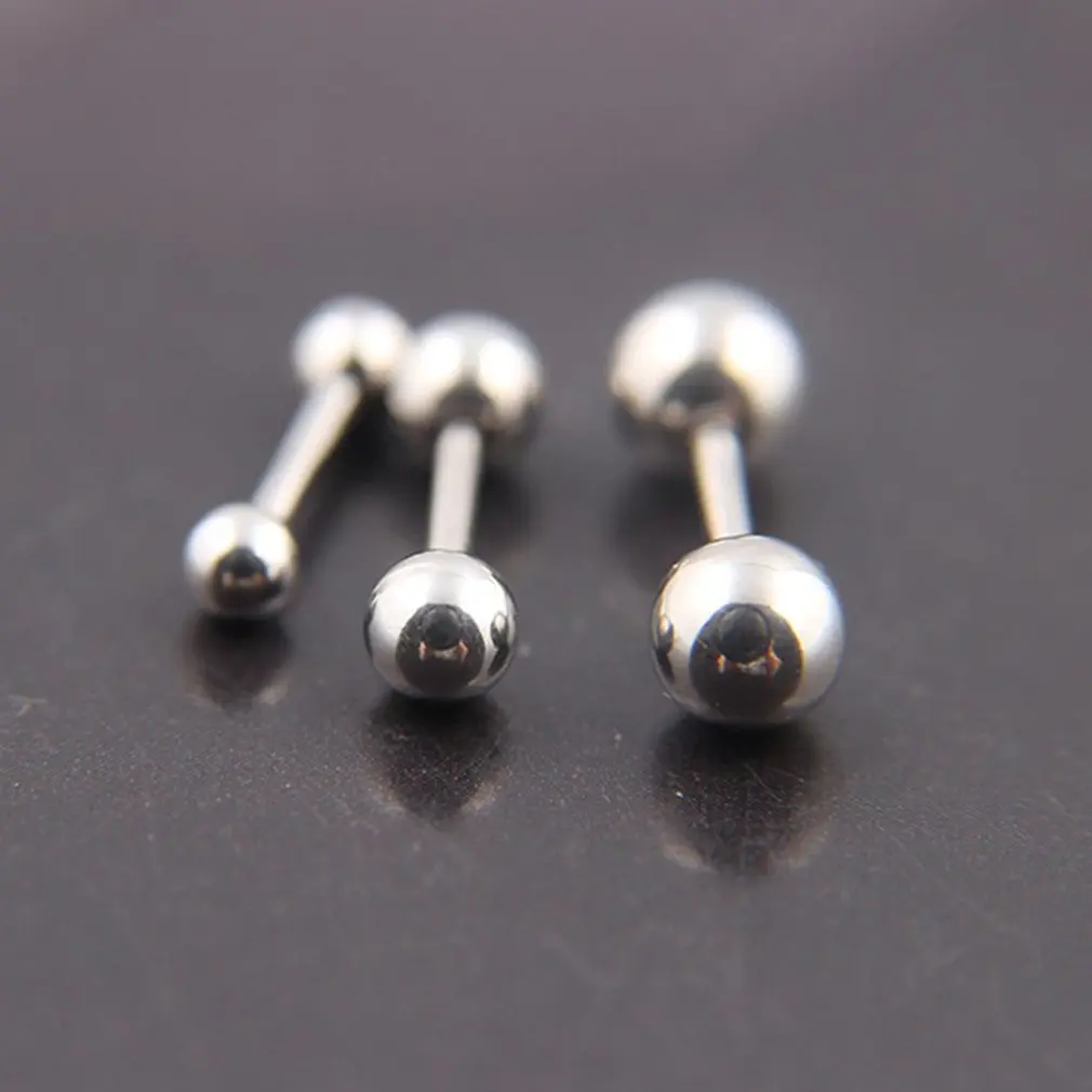 Earring Nail Dumbbell Double-sided Ball Fashion Party Design Stainless Titanium Steel Decoration New | Украшения и аксессуары