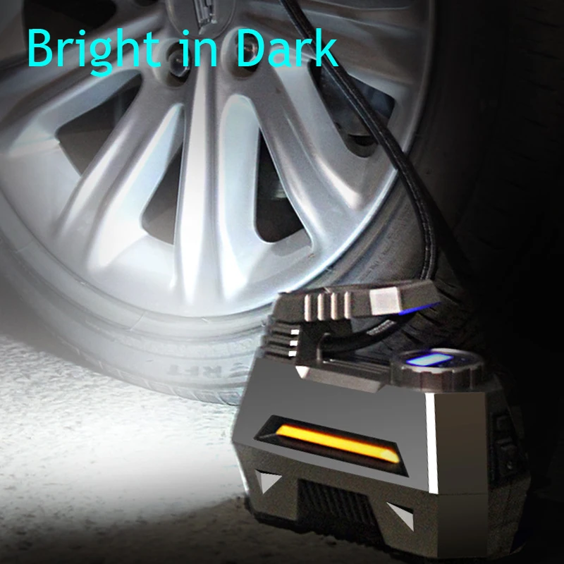 Portable Air Compressor Tire Inflator- Car Tire Pump With Digital Pressure Gauge(150 Psi 12V DC) Bright Emergency Flashlight