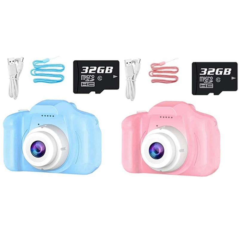 

Kids Camera, Kids Selfie Camera Camcorder 2.0 Inch IPS Screen with 32GB Card, Children Christmas Birthday Gift