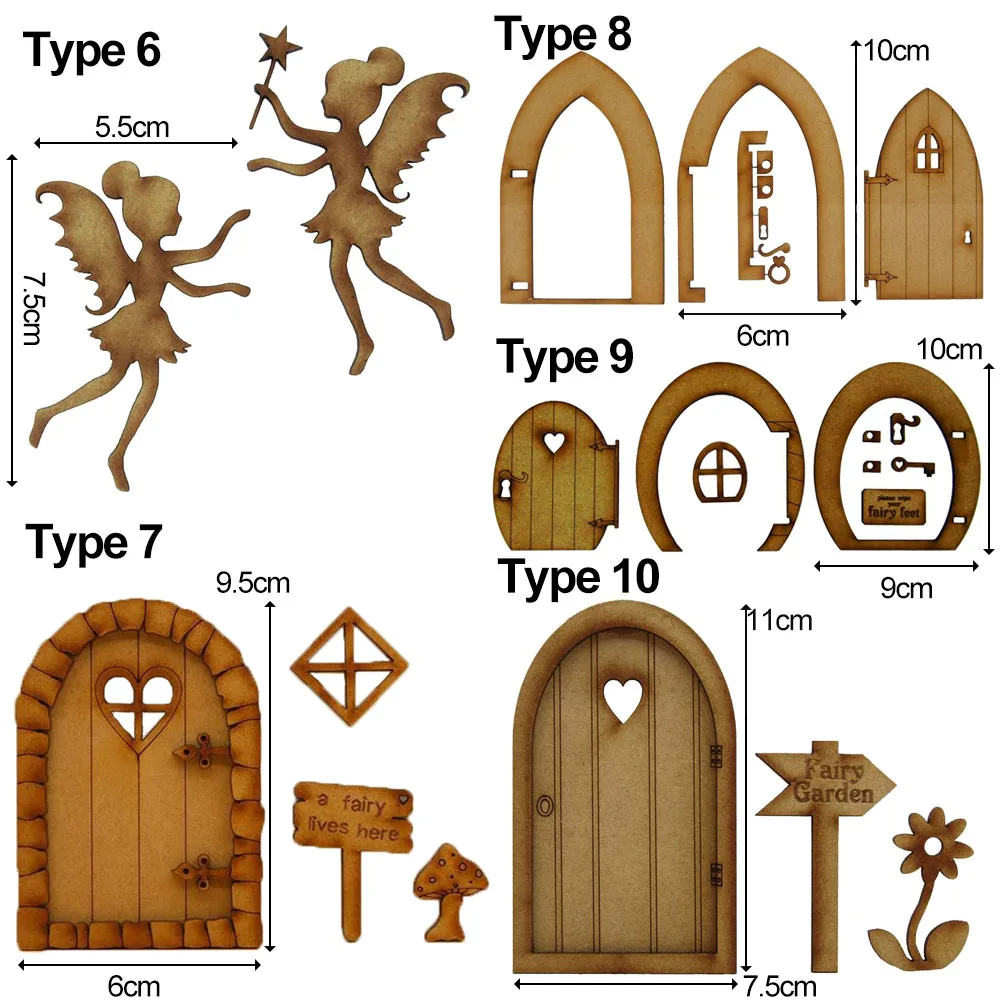 gift doll house vintage decoration wood ornament wooden craft micro landscape dollhouse garden miniature fairy elf door free global shipping