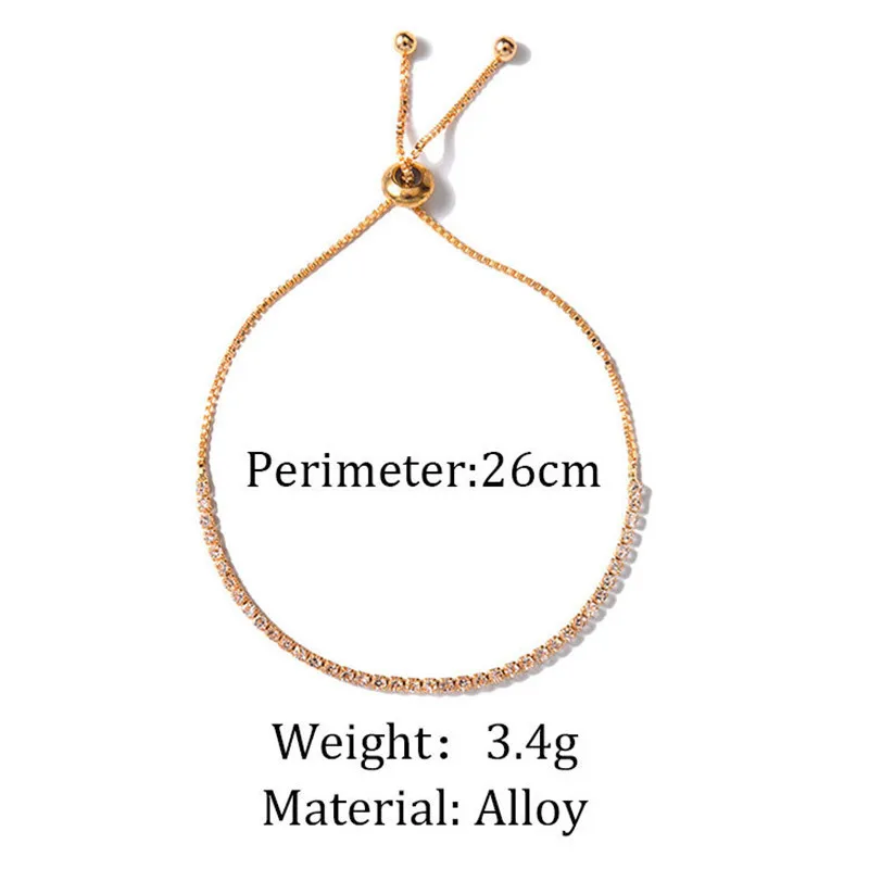 

Fashion cubic zirconia adjustable bracelet bangle for women rose gold chain charm crystal bracelet jewelry pulseira feminia