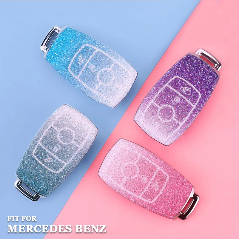 

Fashion Star Diamonds Smart Car Key Fob Case Cover Holder Shell Keychain Accessories For Mercedes Benz A C E S G Class GLC