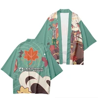 anime genshin impact kimono cosplay 3d printed men women cloak streetwear harajuku tops fashion sweatshirts girls boys clothing