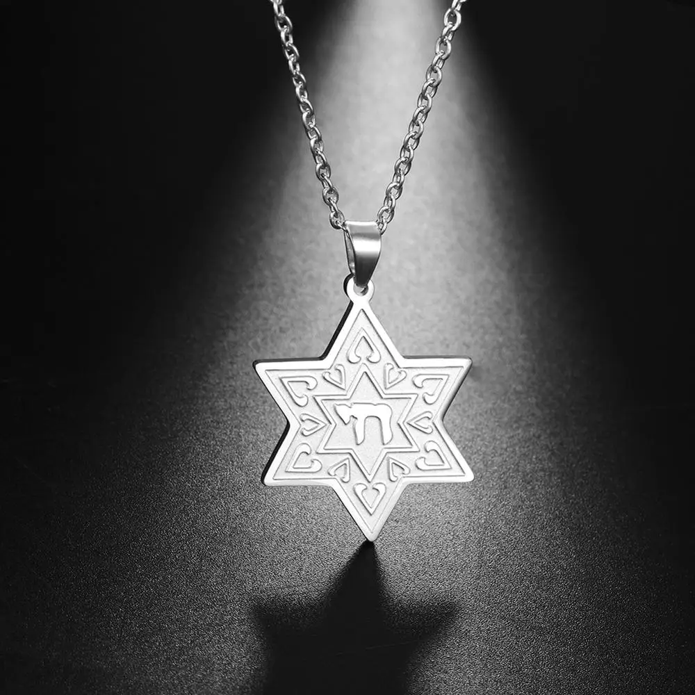 Ожерелье с подвеской Skyrim Star of David Chai цепочка из нержавеющей стали золотого цвета