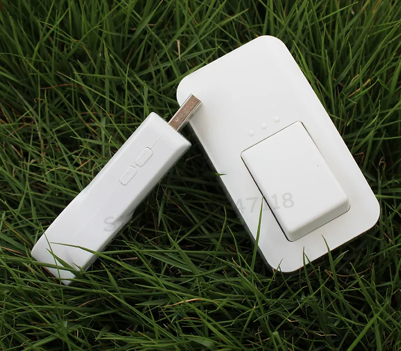 Новейший безбатарейный мини USB беспроводной дверной звонок Водонепроницаемый 433 МГц Электронные дверные звонки 220 В с 1 Кнопкой+ 1 приемником