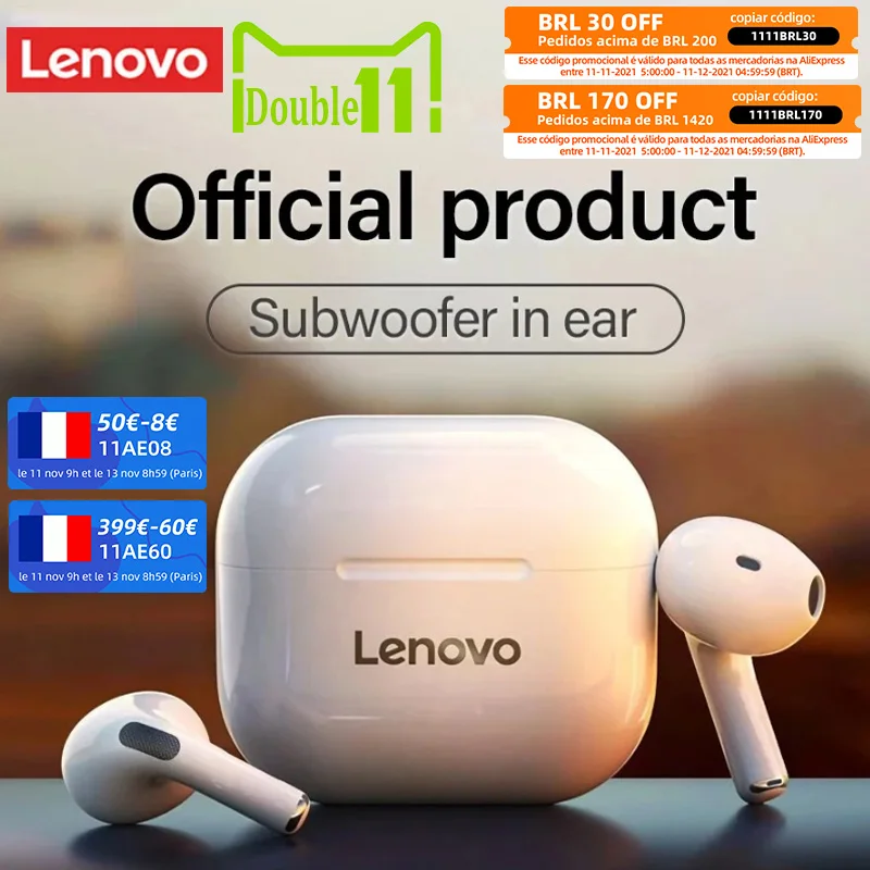 

Беспроводные наушники RYWERL для Lenovo LP40, TWS Bluetooth наушники с сенсорным управлением, Спортивная гарнитура, стереонаушники для телефона Android