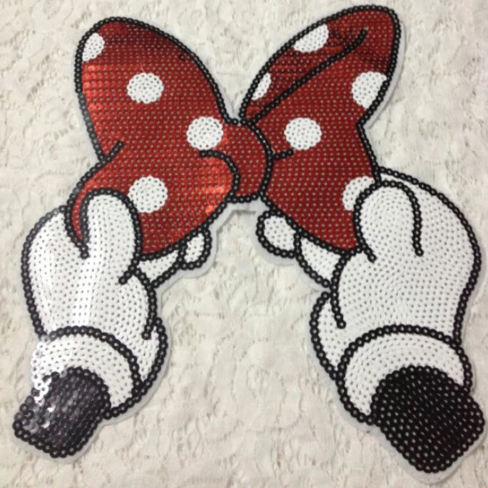 

Embroidered Iron On Patches Bowknot Sequins Deal Clothing DIY Applique