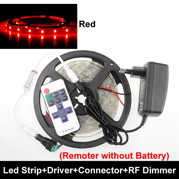 RF-Red SMD 5050 светодиодные полосы водонепроницаемый теплый белый красный синий Epistar 60 светодиодов/м Ambilight Подсветка Водонепроницаемый 12 В светодиодные полосы дистанционного управления - Испускаемый цвет: RF-Red