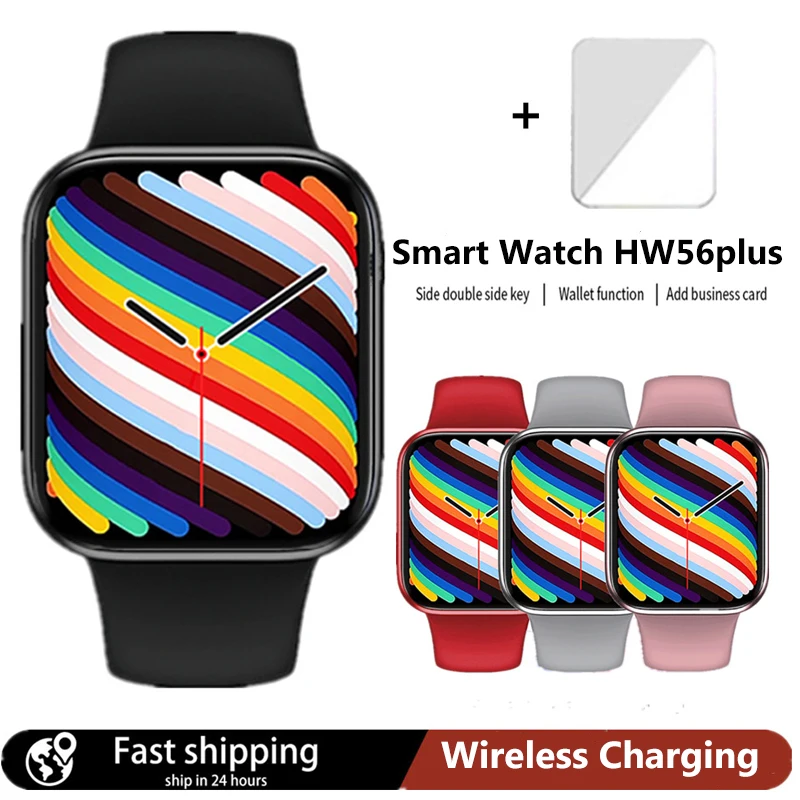 

Smart Watch HW56 plus Wireless Charging Heart Rate Monitor Make Call Sport Women Men Smartwatch pk iwo 13 W46 HW22 HW16
