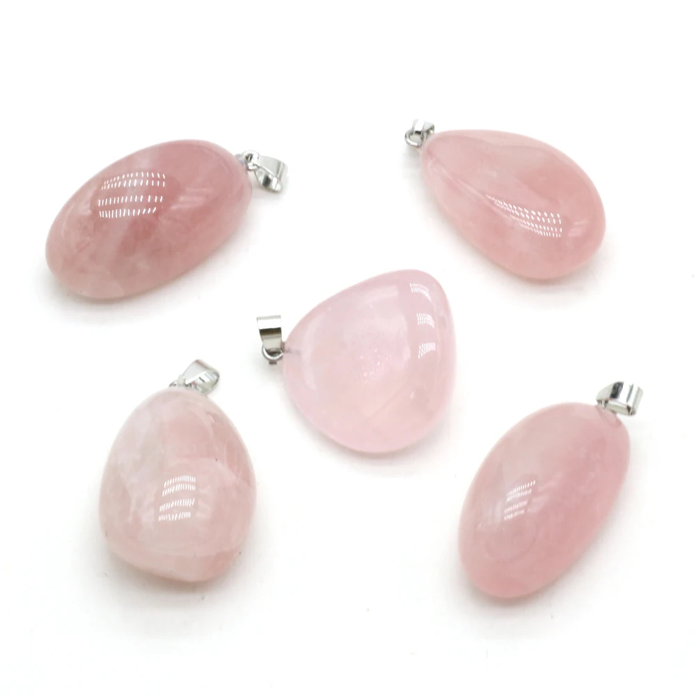 

Small Pendant for Jewelry Making DIY Necklace Earring Accessories Irregular Natural Stone Rose Quartz Charms Fashion Women Gifts