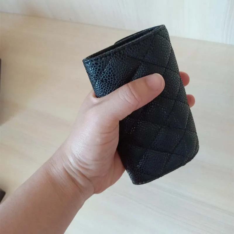 New Arrived Designer Wallet Women Caviar Leather Card Case Fashion Hasp Short CC Holder Men Lady Purse With Dust Bag And Box | Багаж и