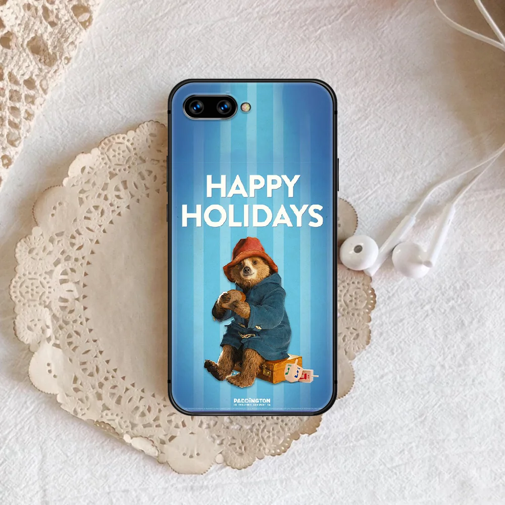 

cartoon Paddington Bear Phone Case Cover Hull For honor 7a 8 8s 8a 8x 9 9x 10 20 i Lite Pro black Back Silicone Prime Luxury
