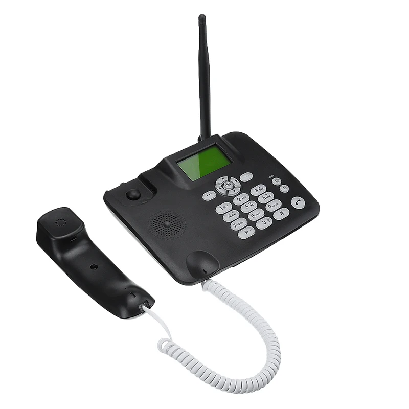 Черный стационарный Настольный беспроводной телефон 2G GSM SIM карта функция SMS