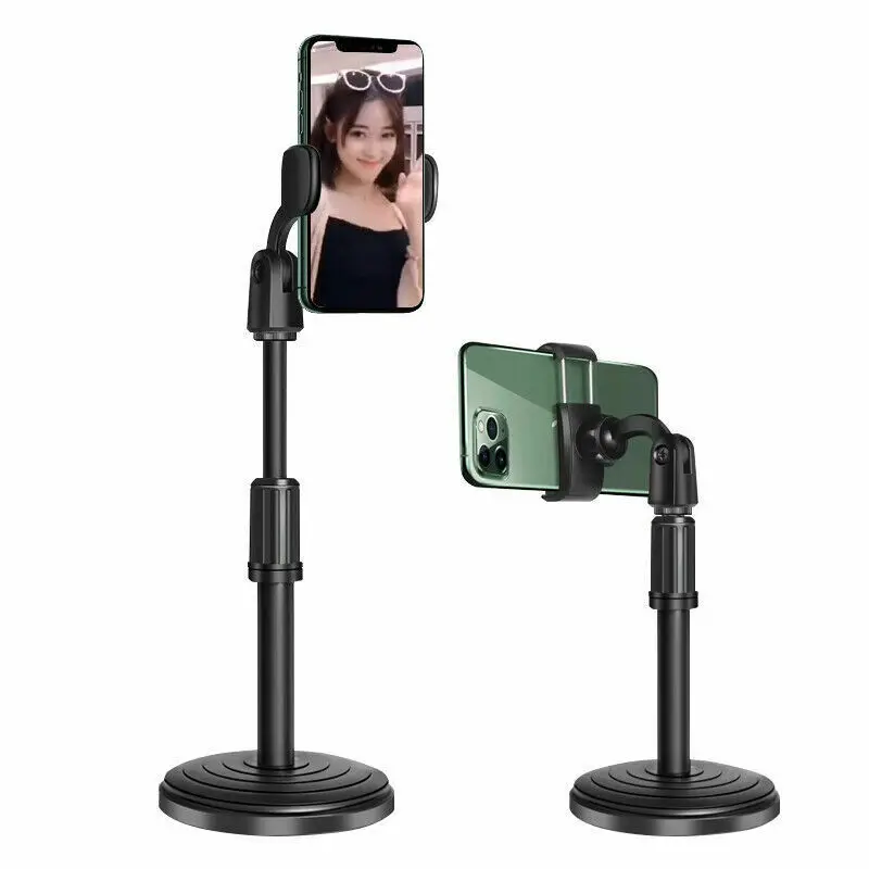 Desktop Stable Cell Phone Holder Stand For Live Streaming Video Call Round Base Smartphone Monopod Portable Tripe Mobile | Мобильные