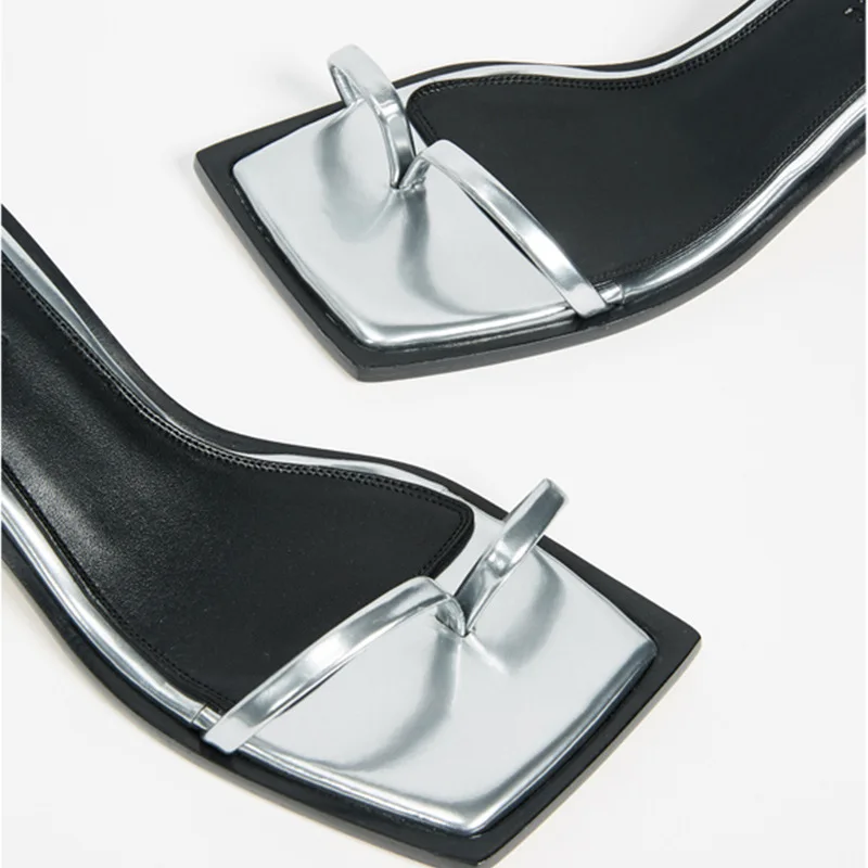 Для женщин вьетнамки женские летние 2019 Новые прозрачные сандалии с квадратным