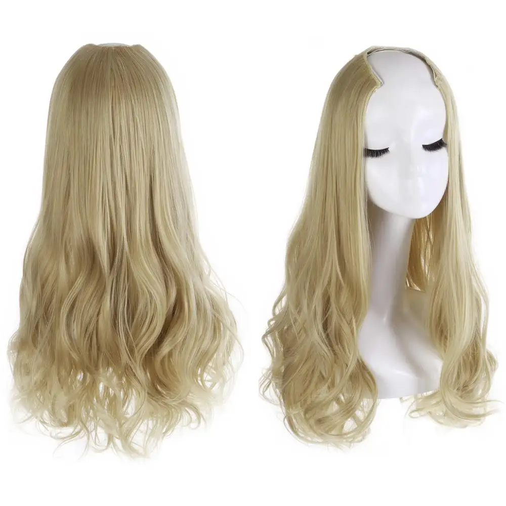 Полупарик Синтетический на клипсе в U-образной части 3/4 длинные вьющиеся 24 дюйма