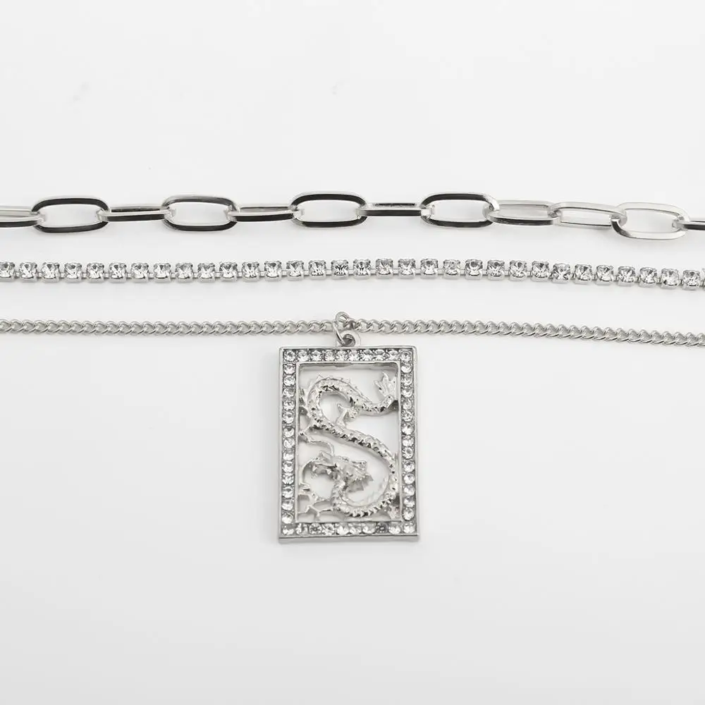 

Punk Dragon Cuban Zodiac Anklets Bracelet for Women Charm Animal Crystal Chain Body Foot Fashion Jewelry Hip hop 2020
