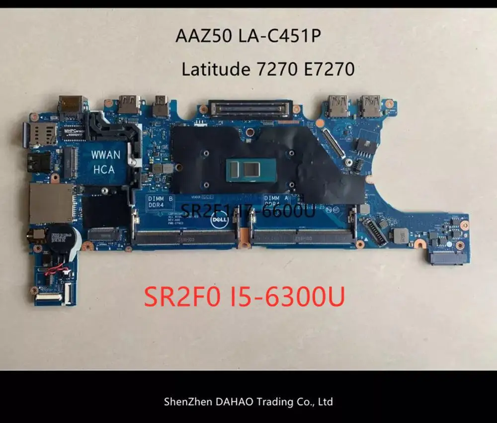 AAZ50 LA-C451P материнская плата для ноутбука DELL Latitude 7270 E7270 Материнская CN-0H7Y7K с SR2F0 I5-6300U