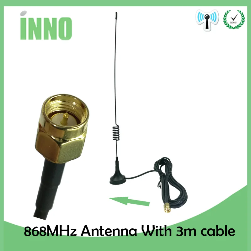 2 шт./лот 868 МГц 915 900 до 1800 Gsm антенна 3G 5dbi Sma Male с кабелем 300 см RG174 присоска |