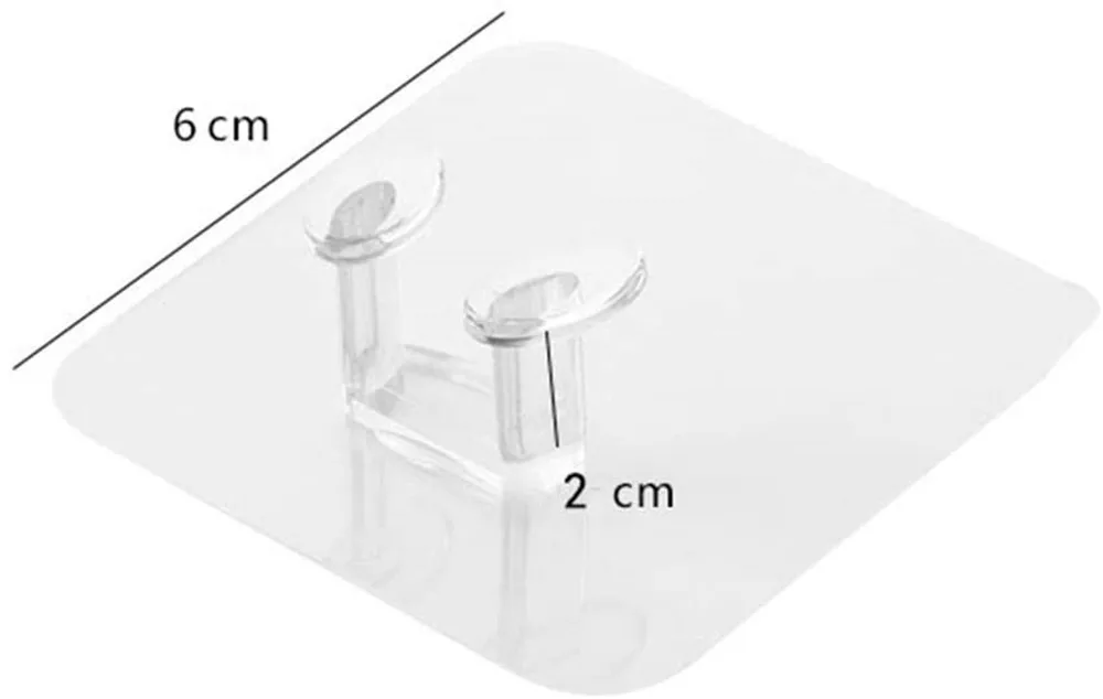 

6PCS Wall Storage Hooks Multi-Purpose Transparent Plastic Punch-free Seamless Power Plug Hook Wall Storage Hook