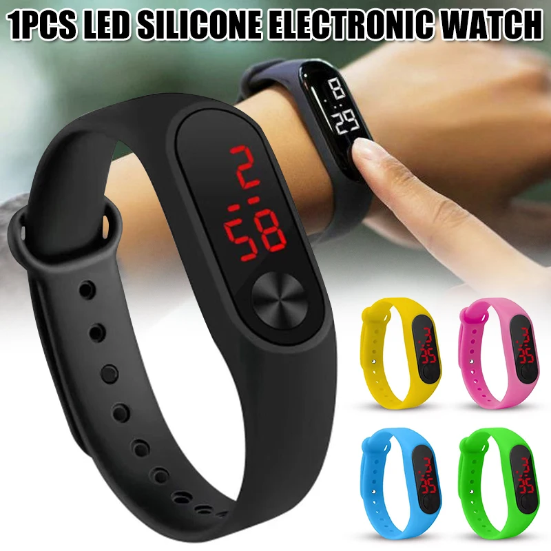 

Silicone Wrist Watch for Men and Women Electronic Candy Colors Watches LED Casual Sports Watch Male Ladies Wrist Watch Clock