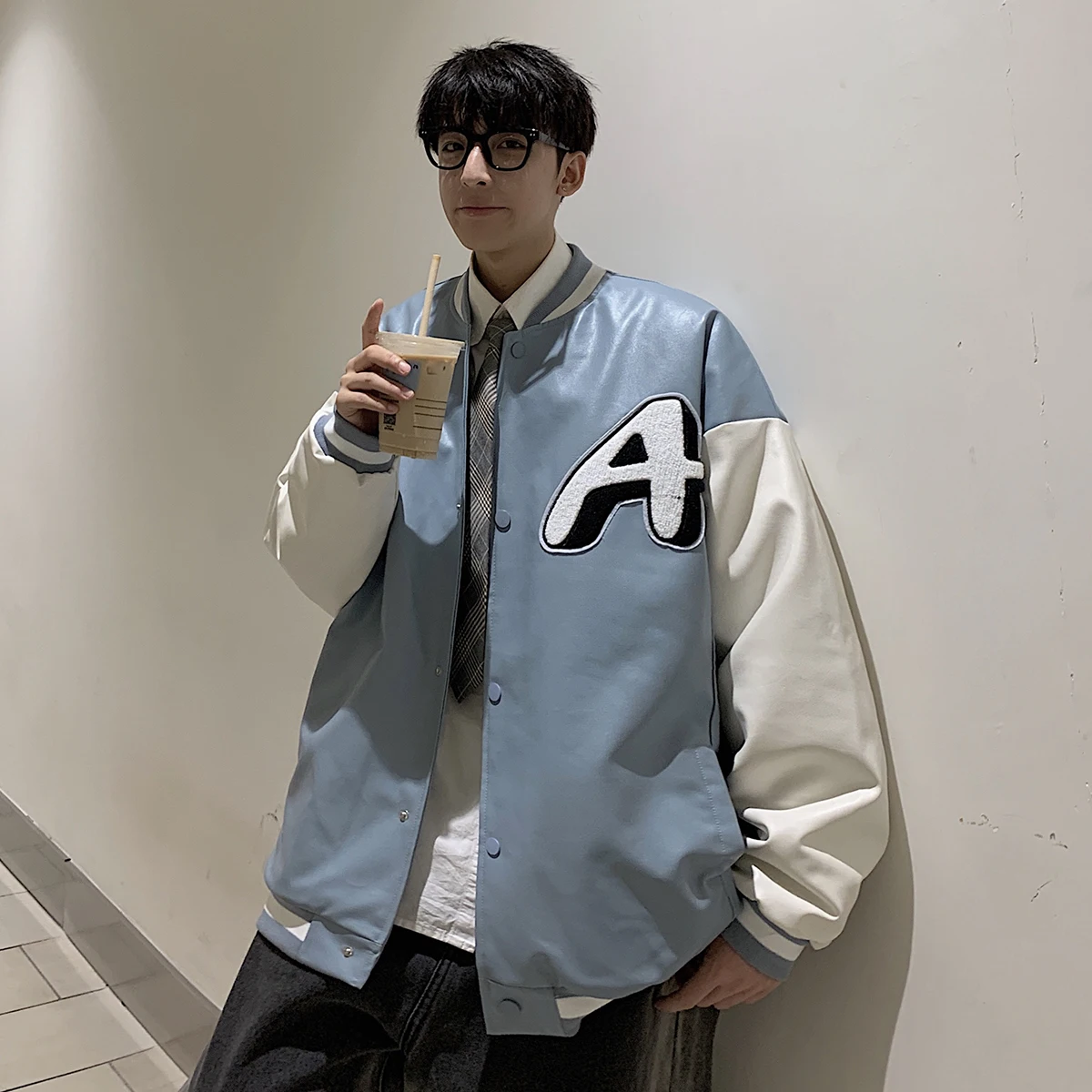 

Куртка кожаная унисекс, теплая мотоциклетная куртка из искусственной кожи, с вышивкой Letterman, для мужчин, тренера, стадиона, награды, пальто д...