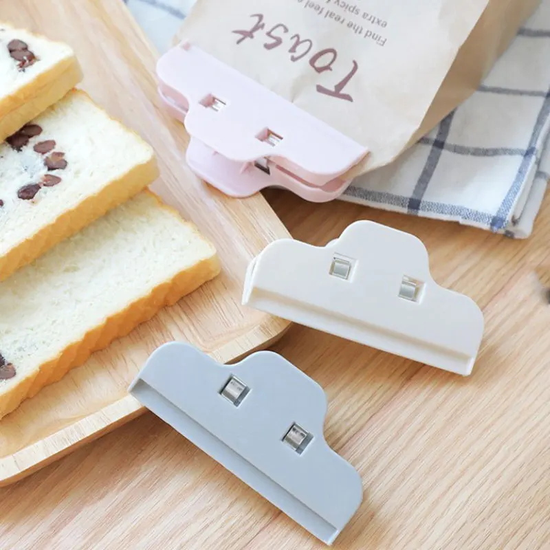 

6PCS Kitchen Food Sealing Bag Clips ABS Fresh Food Clips School Office Letter Paper Photo File Clamps Home Storage Organizer