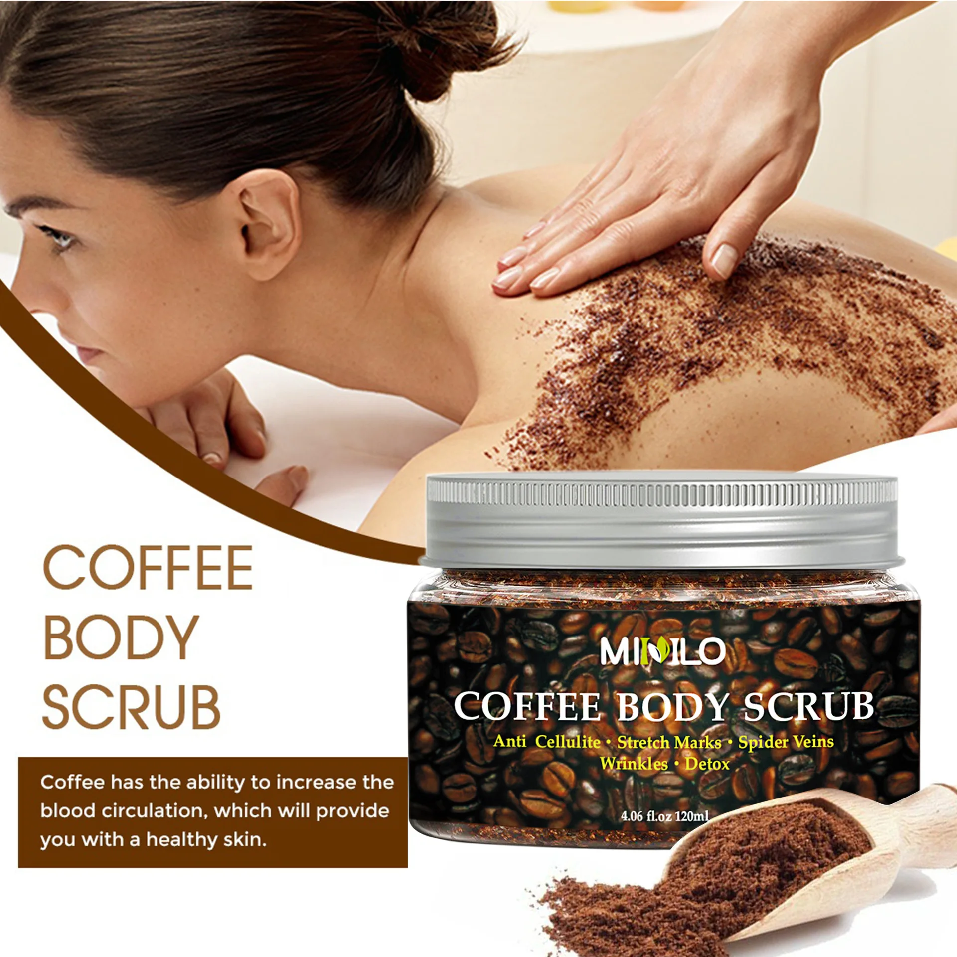 

120g Coffee Cream Scrub Can Remove Dead Skin on The Face and Body. Deep Cleansing of The Stratum Corneum and Gentle Skin Care
