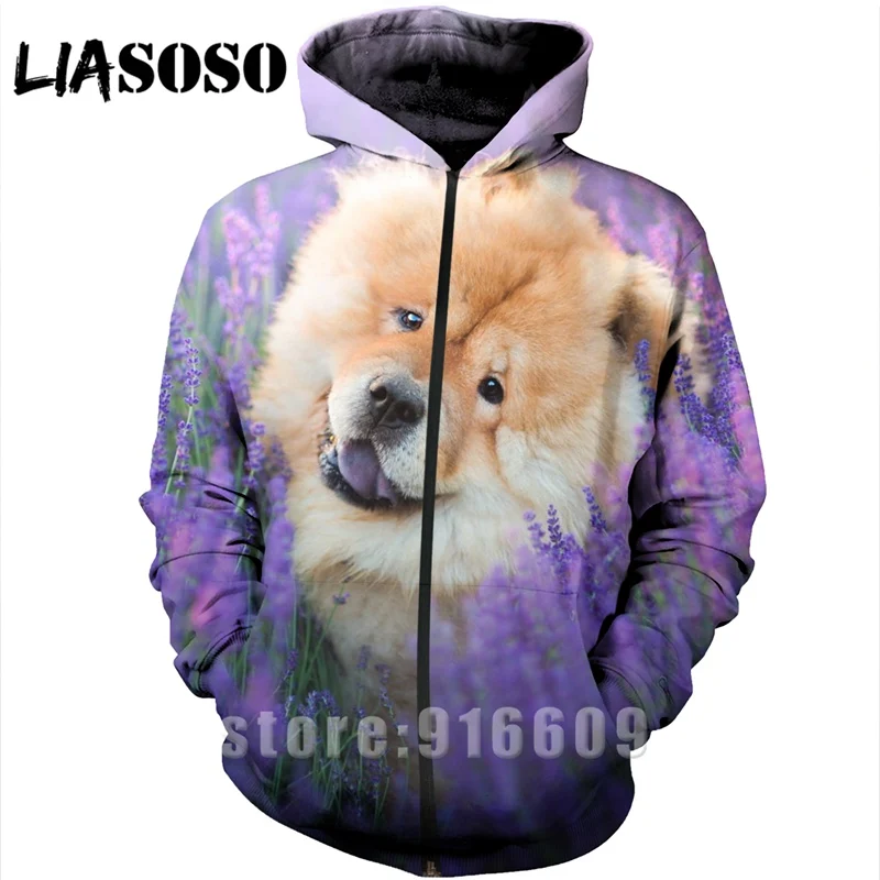 Толстовка с 3D принтом homme dog для мужчин с животными чау-чау wo для мужчин Уличная Harajuku Толстовка рубашка на молнии Аниме толстовки с длинными рукавами A370