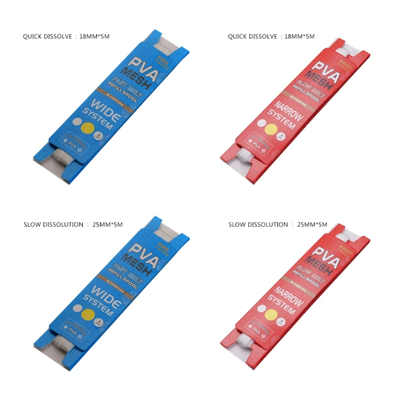 

5M Carp Feeder PVA Water Soluble Mesh Stocking Bait Bag Environmental Protect Fish Net Fishing Mesh Soluble Narrow Network