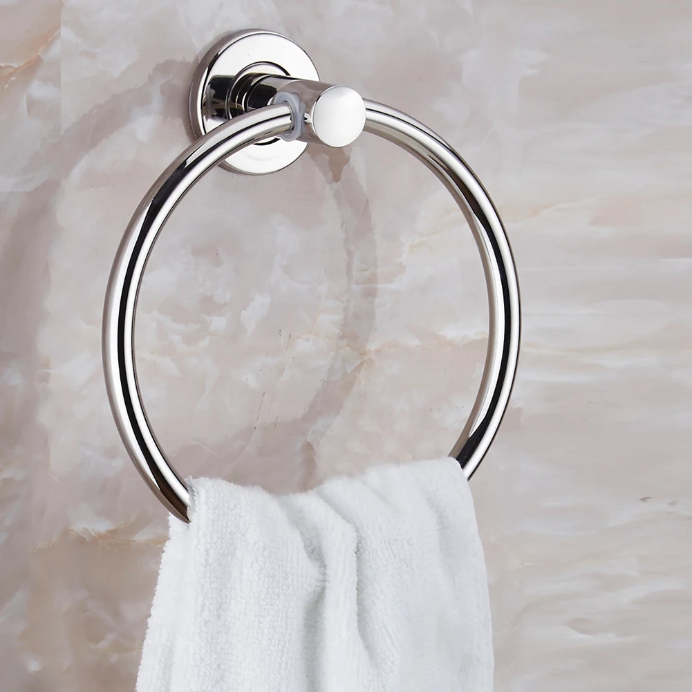 

Rustless Holder Wall Mounted Ring Durable Towel Stainless Steel Round Hand Toilet Bathroom