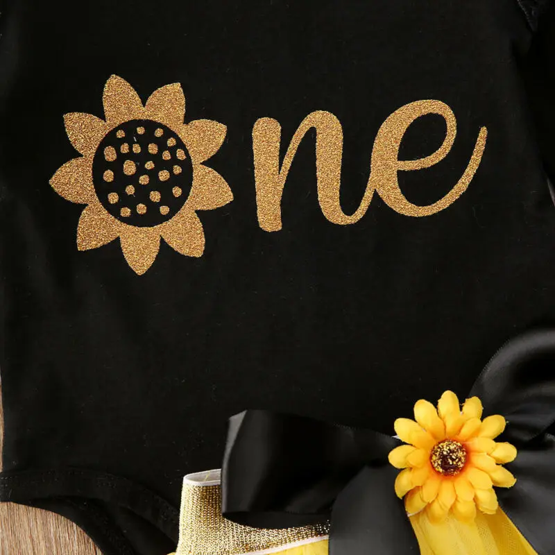 Комплект из 3 предметов одежда для маленьких девочек 1st День рождения цветы с