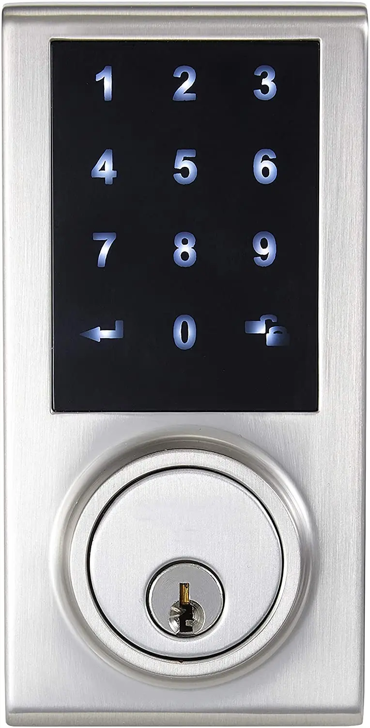 

Basics Grade 3 Electronic Touchscreen Deadbolt Door Lock - Satin Nickel Basics Grade 3 Electronic Touchscreen Dead