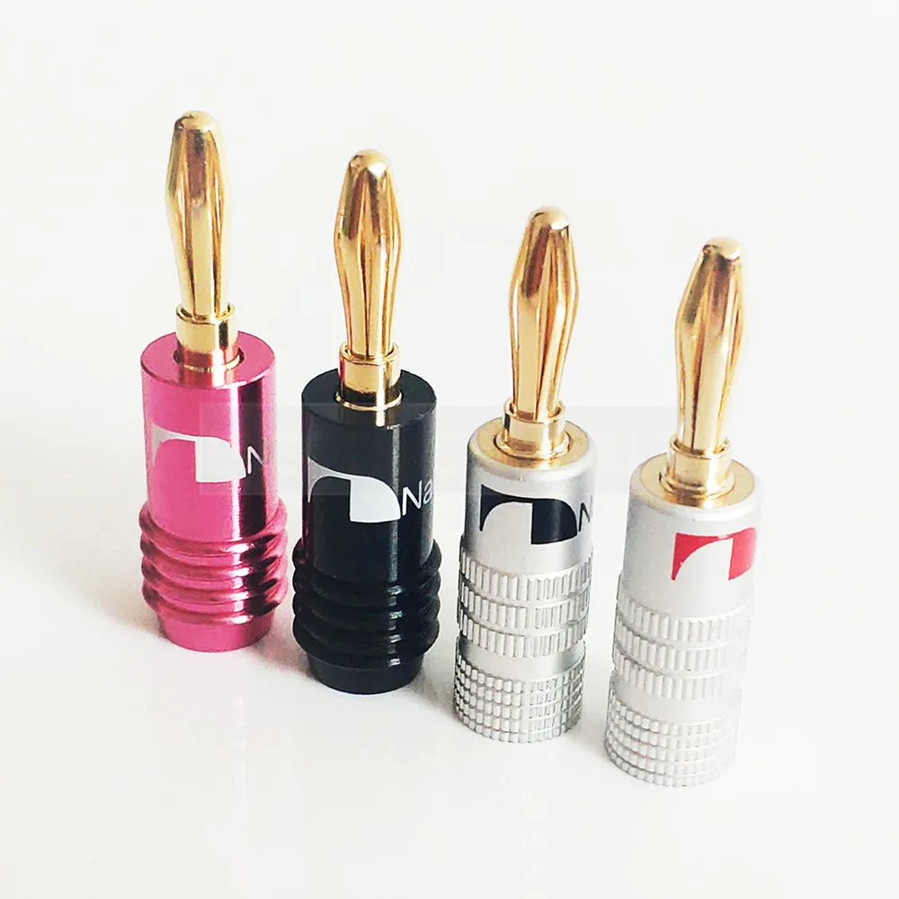 2pcs High quality 24K Gold Speaker Banana Plugs pure copper Audio Jack Connector banana clip connector Japan brand | Обустройство
