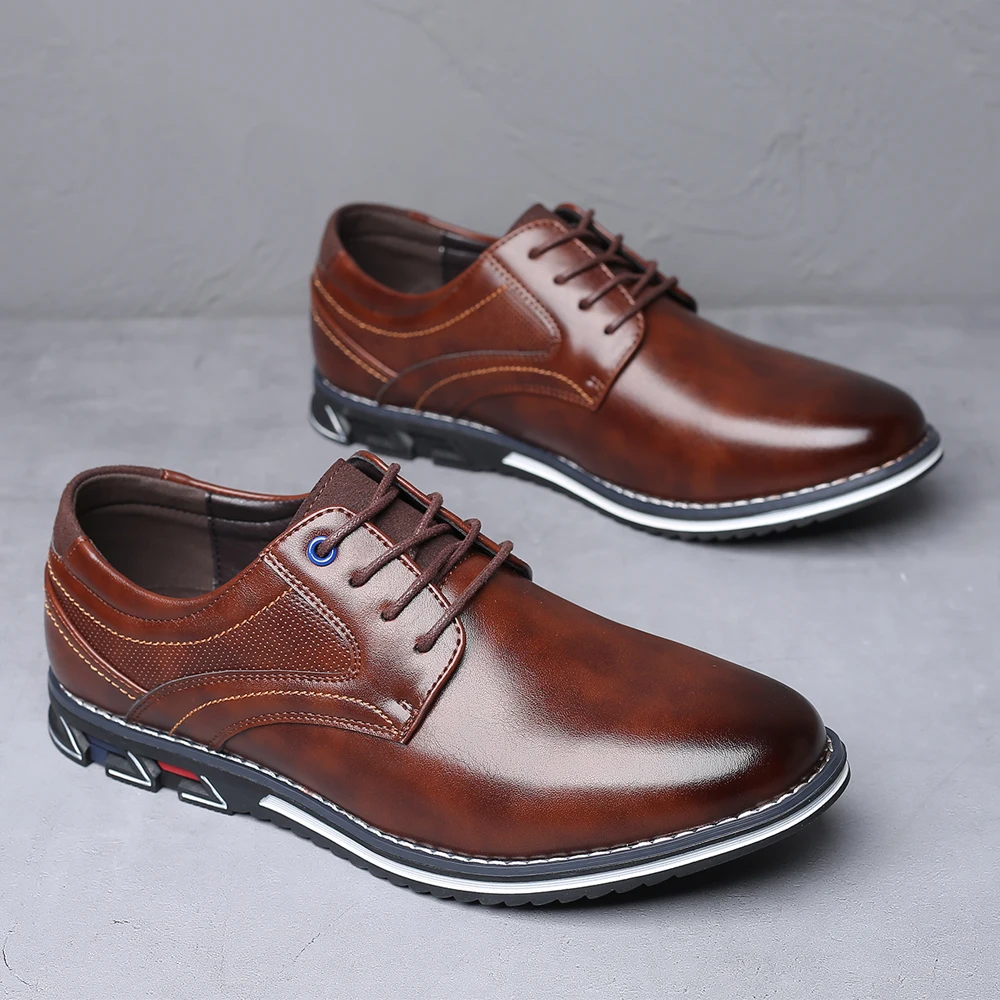 

Men Casual Shoes Men Fashion Lace up shoes 2022 Comfy Luxury Leather Men Shoes Man Business style chaussure homme