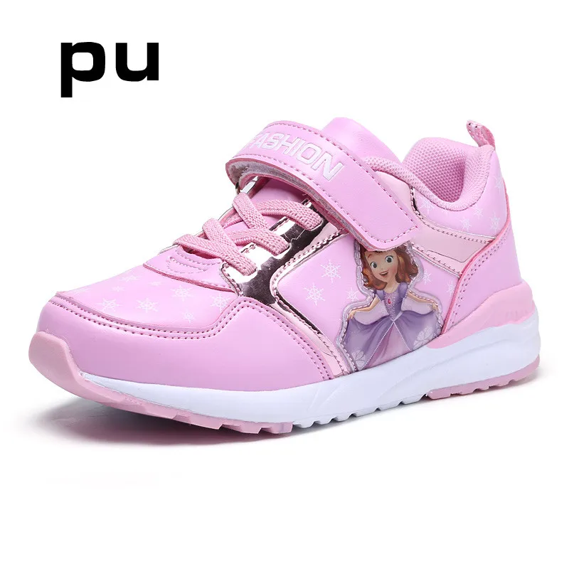pink PU PINSEN/ г.; Осенняя детская обувь; кроссовки для девочек; детские туфли принцессы для девочки; модная повседневная спортивная обувь; chaussure enfant - Цвет: pink PU