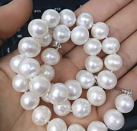 

gorgeous 10-11mm south sea baroque white pearl necklace 18inch 925s