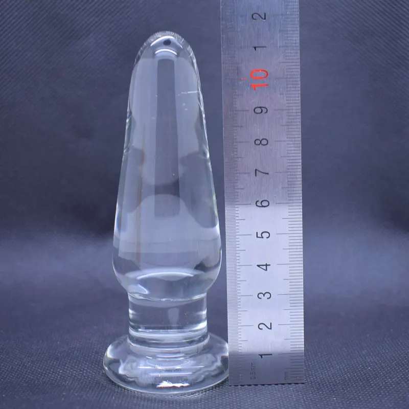 Стеклянный Анальная пробка с бусинами Кристальный фаллоимитатор секс игрушка