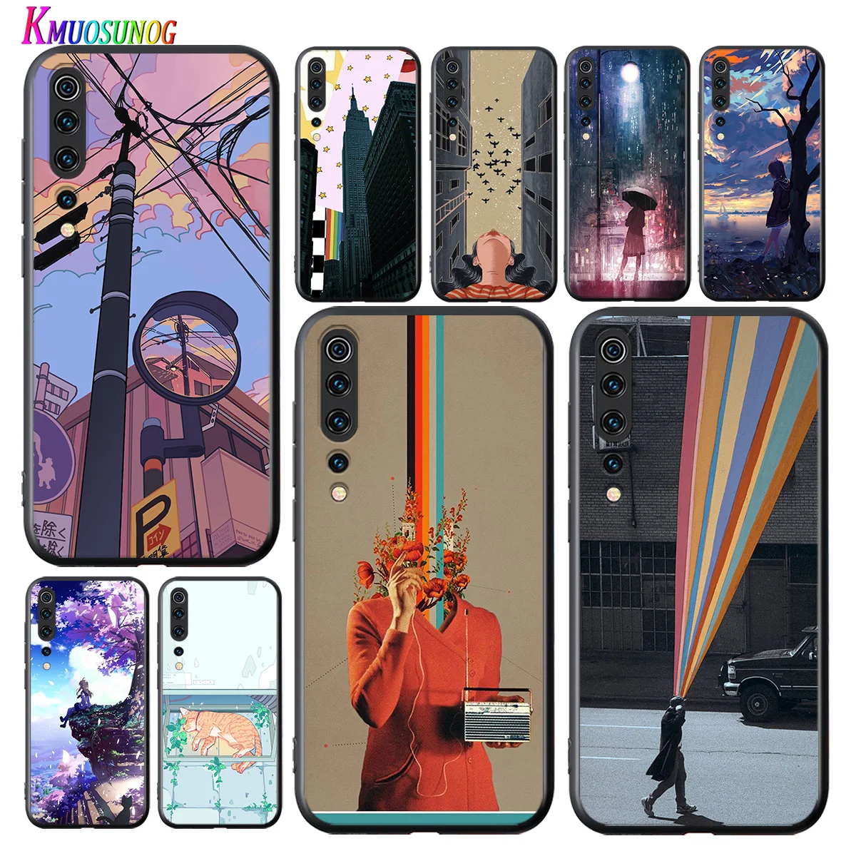 

Aesthetic Style Painting Art For Xiaomi Mi 11 11i 10T Note 10 9T 9 SE 8 Lite Pro Ultra 5G Black Phone Case
