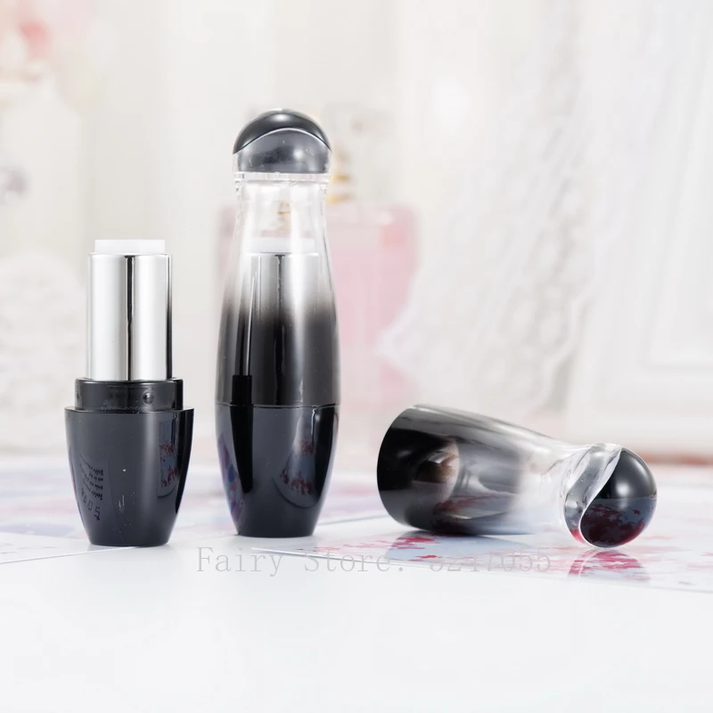 

10/30/50pcs 12.1mm Empty Clear Black Gradenit Bowling Lipstick Tube, DIY Plastic Lip Balm Container, Beauty Portable Makeup Tool