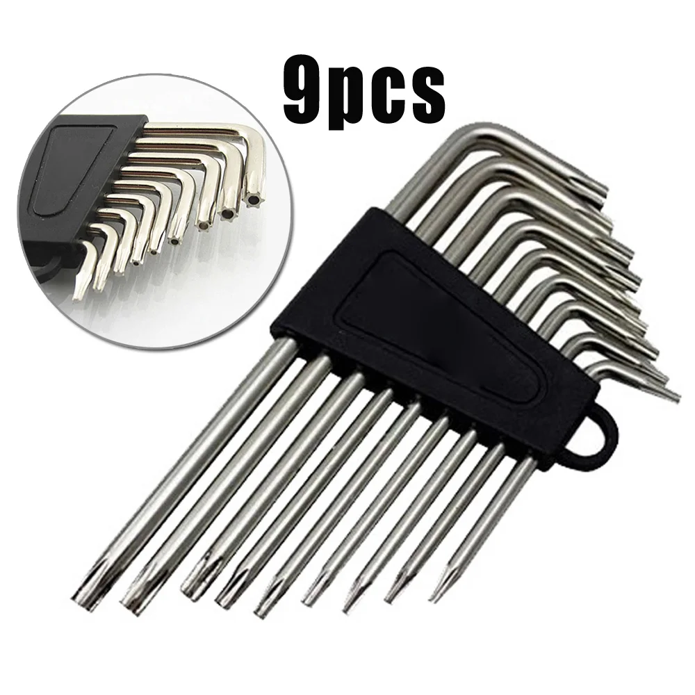 

9pcs/Set Small Security Hex Universal 90 Degree L Shape Wrench Hand Tools T6-T27