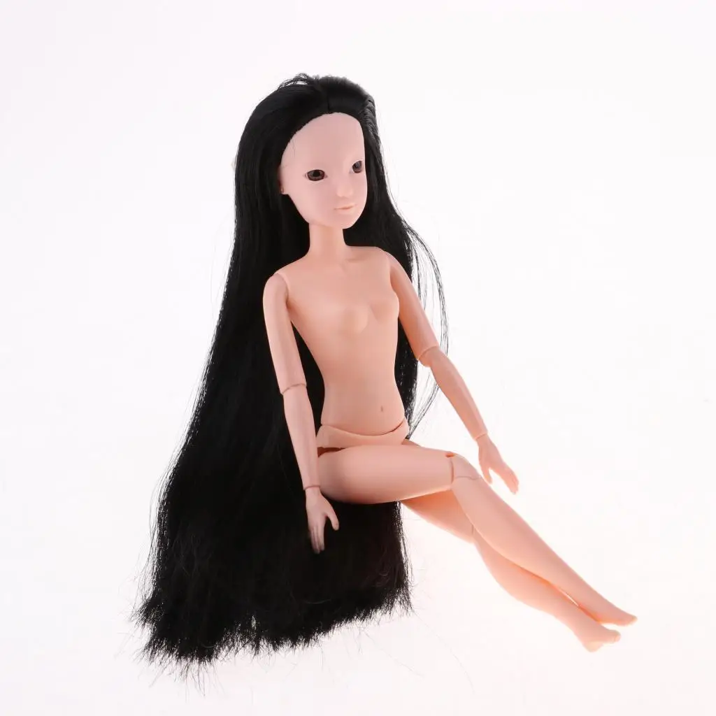 

Кукла шарнирная, с длинными черными волосами, шарнирная, 1/6