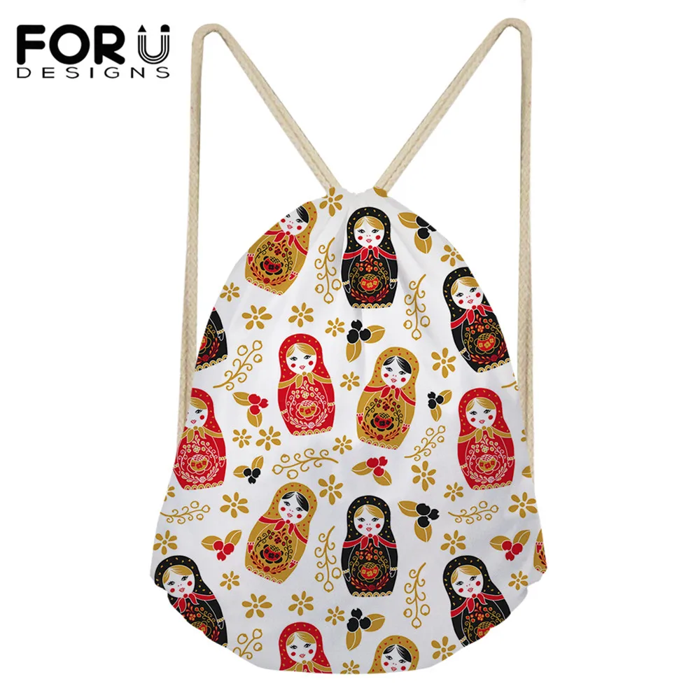 FORUDESIGNS сумка с Кулиской женские традиционные русские куклы Дизайн Kawaii для