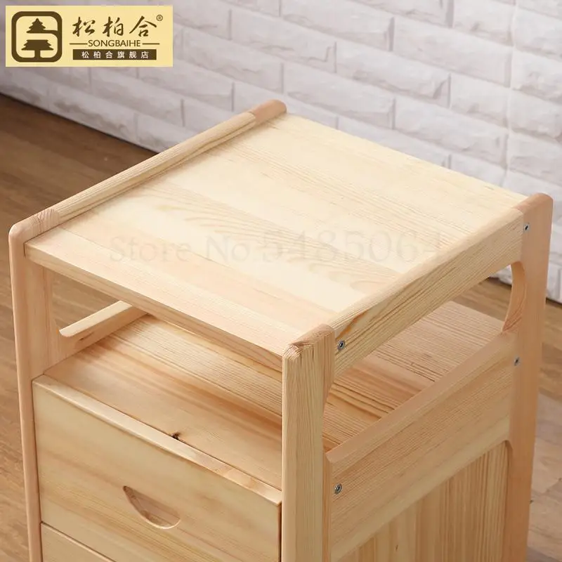 Специальный креативный прикроватный столик из цельной древесины маленький шкаф